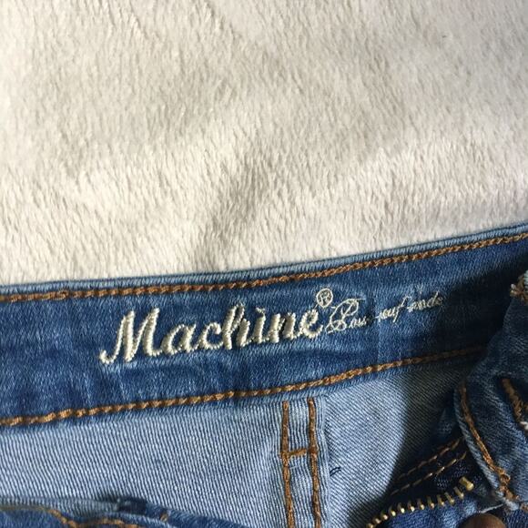 Machine Embroidered Distressed Denim Cutoff Shorts | Sz M - Picture 3 of 5
